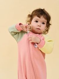 Комбинезон-косуха Колор блок "Персик" утепленный 0+