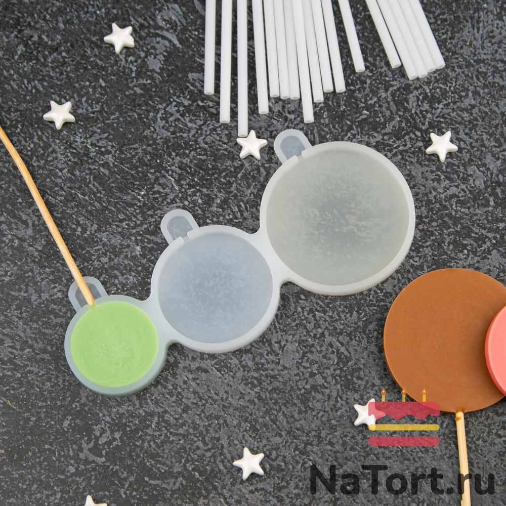 Силиконовая форма для леденцов «Круги 3 в 1»