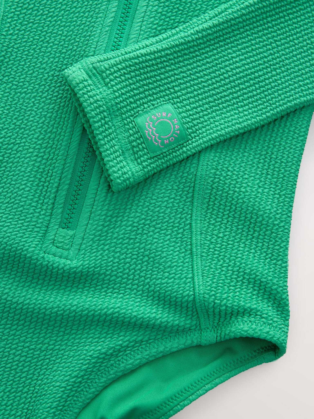 Купальник слитный на молнии для девочки Next AJ6-243, Зеленый