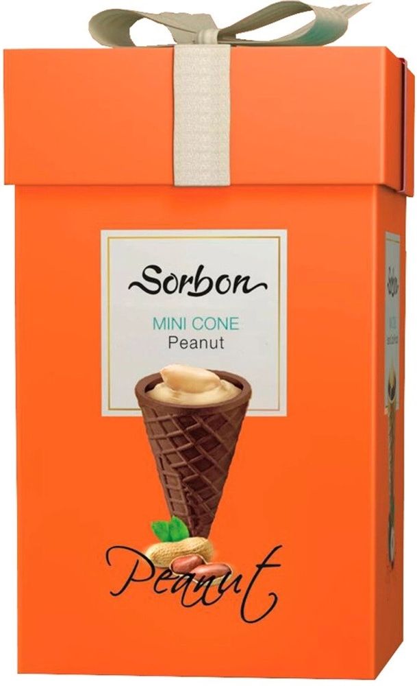 Мини-рожок хрустящий Сорбон Арахис и воздушные зерна / Sorbon Mini Cone Peanut 200г