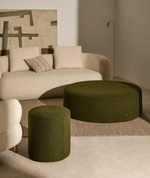 Пуф Kaeli со съемным чехлом из зеленого букле Ø 43 см