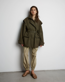 Тренч на молнии из хлопка Берберри хаки