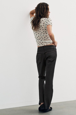 ZARA ТОП ИЗ ПОЛУПРОЗРАЧНОГО ЖОРЖЕТА, БЕЛЫЙ/ЧЕРНЫЙ