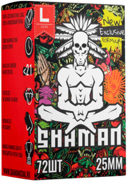 Уголь SHAMAN 1кг 25мм 72шт