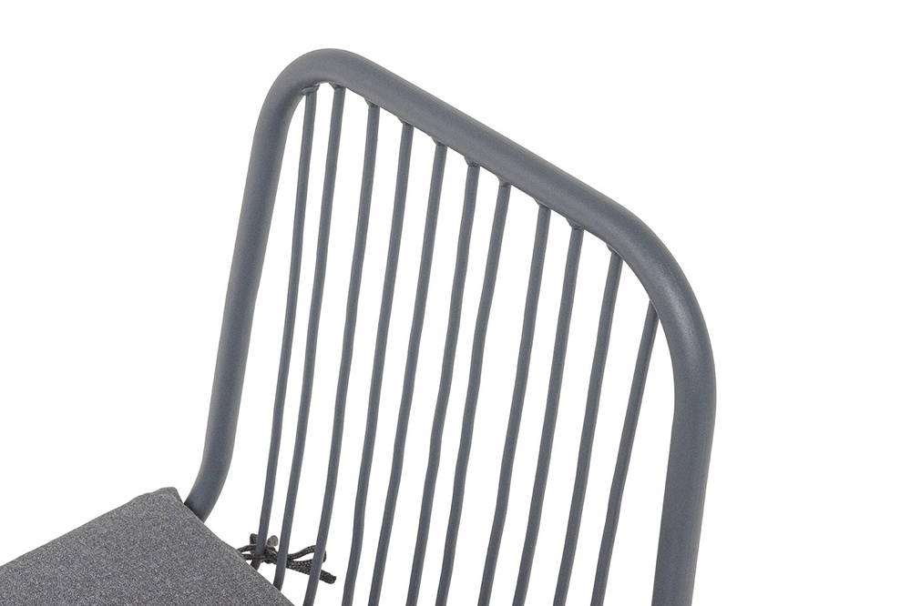 "Кастелло" стул из стали темно-серый (RAL7024) муар, ткань темно-серая 027