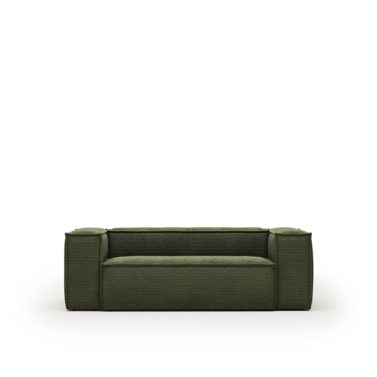 Диван 2-местный Blok в плотном зеленом вельвете 210 см