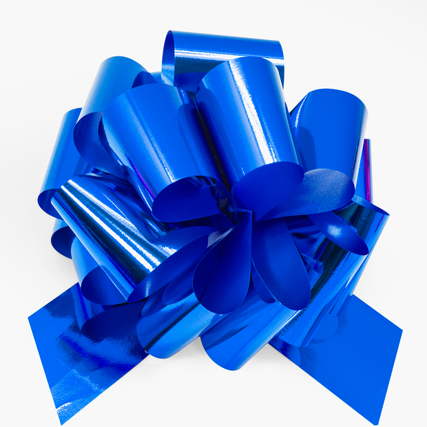 Бант Шар, Синий, Металлик, 21 см, 1 шт.