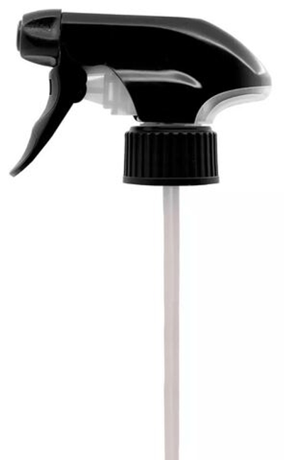 КР-641 Крышка-Тригер Черный трубка 280мм 28мм горло. (распылител на пласт. бутылку)