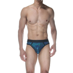 Синие блестящие мужские трусы-стринги (Размер: M) (Цвет: синий)