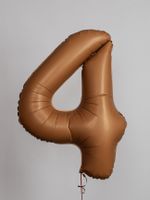 F Шар (40''/102 см) Цифра, 4 Slim, Шоколад, Матовый (БГ-60)