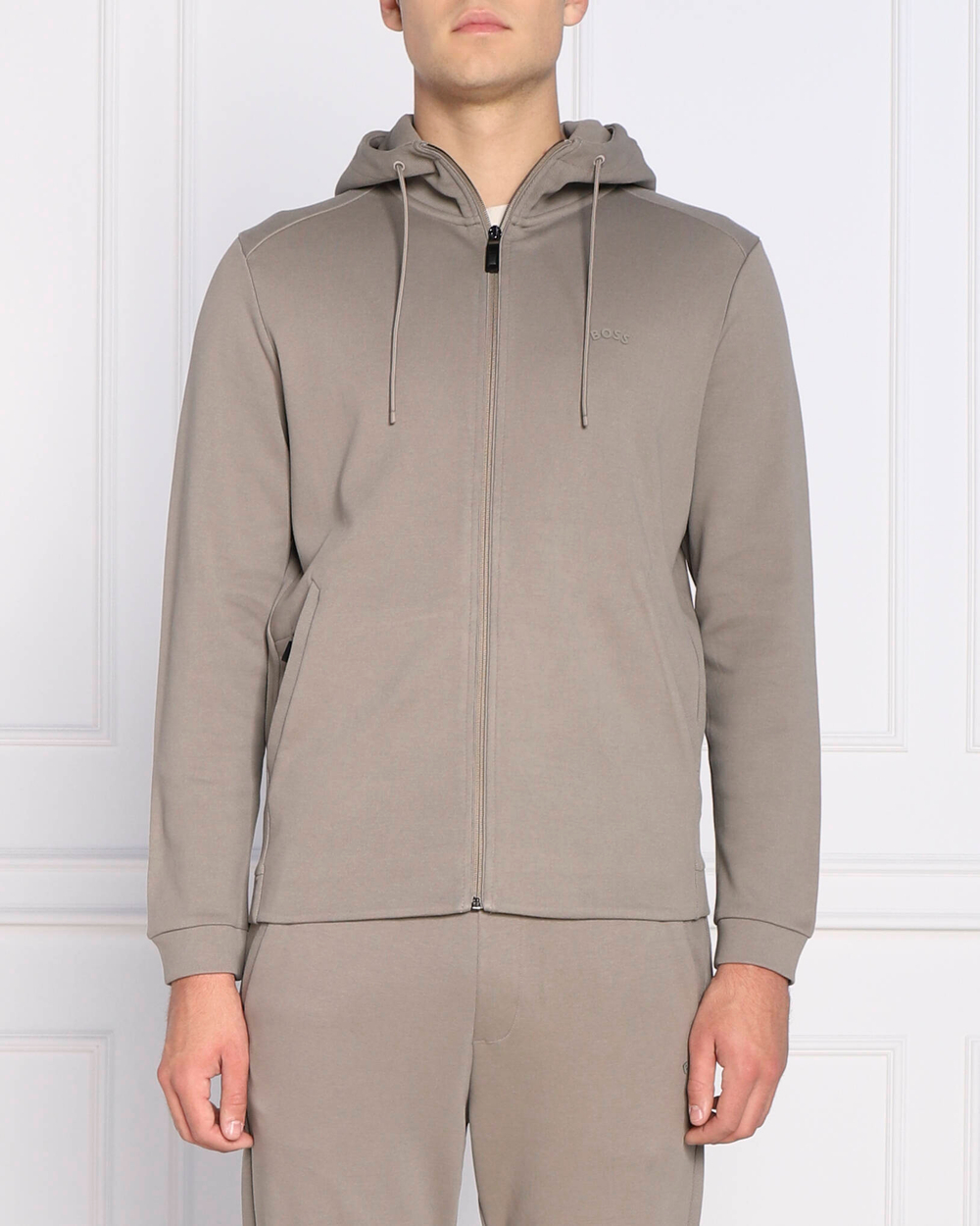 Худи saggy curved BOSS GREEN - бежевый(50469104)