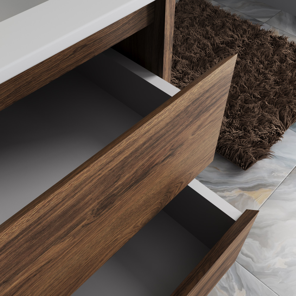 Тумба под раковину Vincea Gio 800 подвесная, 2 выкатных ящика soft-close, C.Oak