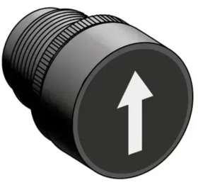 Кнопка плоская с маркировкой, черная, знак "стрелка вверх", 1NO, мет. MTB2-BAZ11335 арт.: 58167