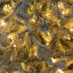 Заснеженная ель с гирляндой «Россо» теплый свет (Литая+пвх) 240 см / 2,4 м