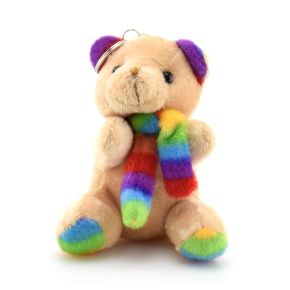 Игрушка мягкая брелок Медведь в шарфике, 4 микс, 8,5 см