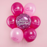 Шар (18''/46 см) Круг, С Днем Рождения, Красотка, Фуше