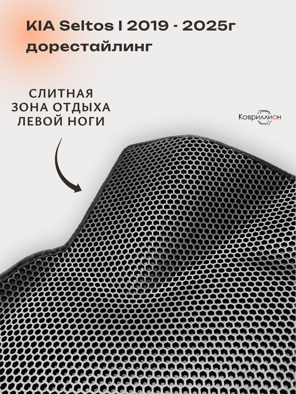 Передние автомобильные коврики ЭВА с бортами для KIA Seltos I (19-25г.) дорестайлинг