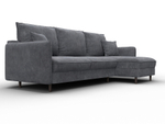 Диван угловой Лига-064 НПБ угол универсальный ВЕЛЮР BRUT 16 темно-серый