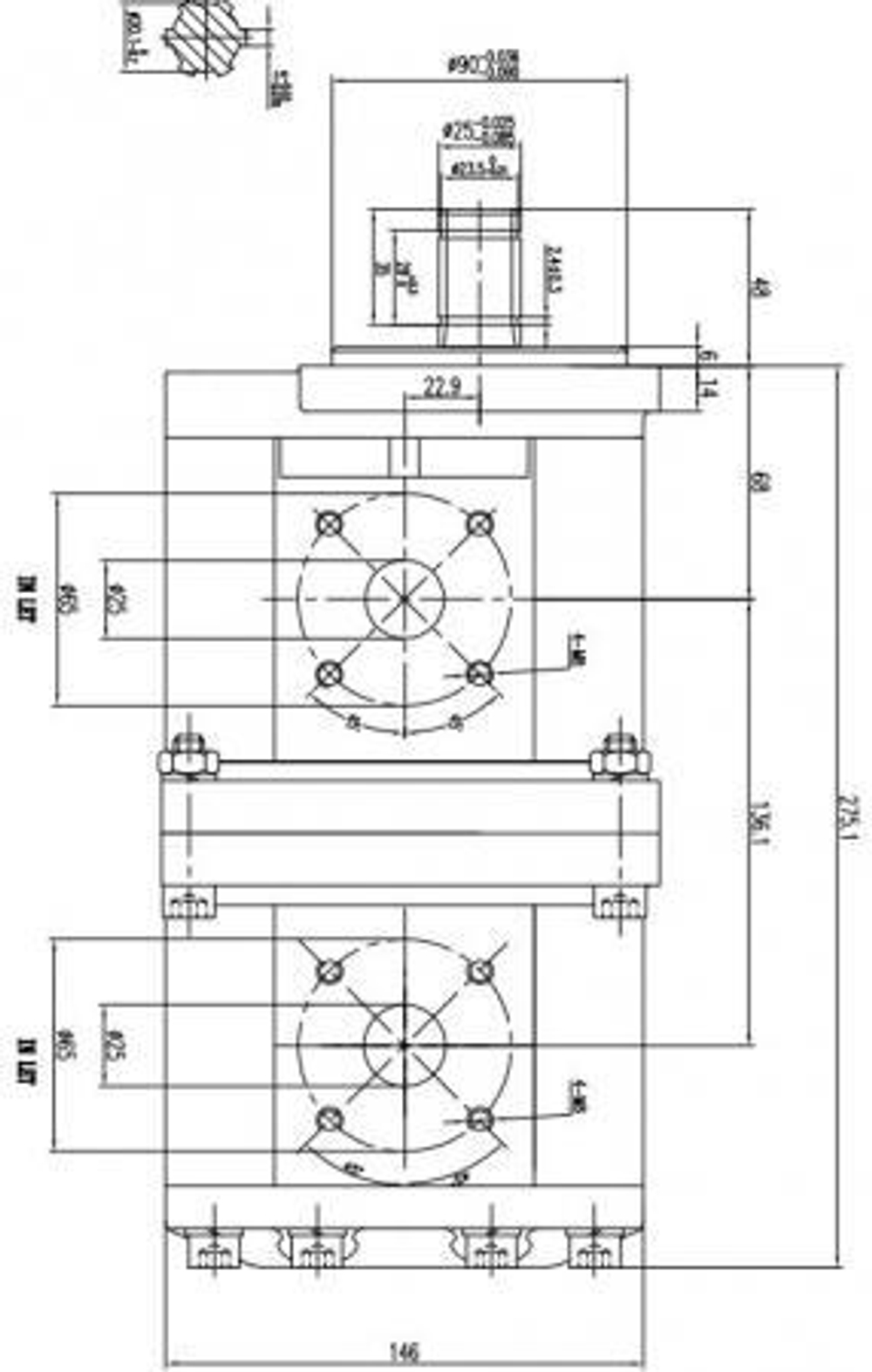 Насос шестеренный BHP3 3BOS33 33H7F1 F1-E (НШ 33/33 левый)