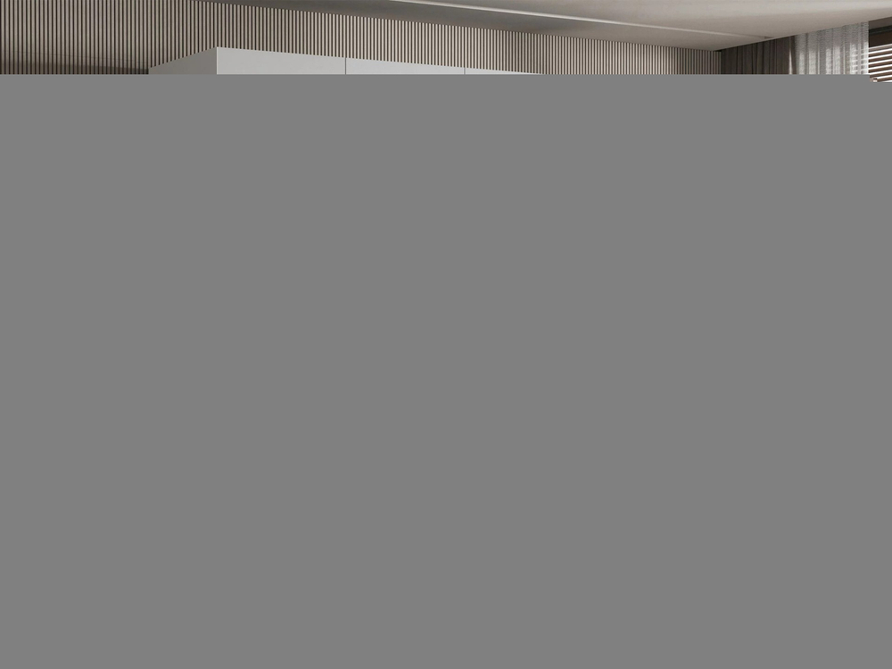 Распашной четырехсекционный шкаф Эмма с 2 ящиками, c черными ручками Белый снег 8685 BS  210*60*220