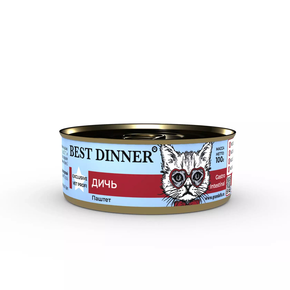 Консервы Best Dinner Gastro Intestinal  "Дичь" Exclusive Vet Profi -100 гр