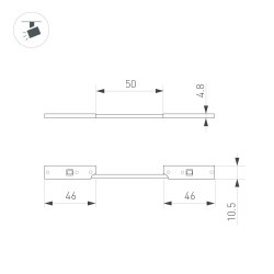 Коннектор гибкий MAG-MICROCOSM-CON-FLEX-LONG-POWER (BK) (Arlight, IP20 Пластик) 043053