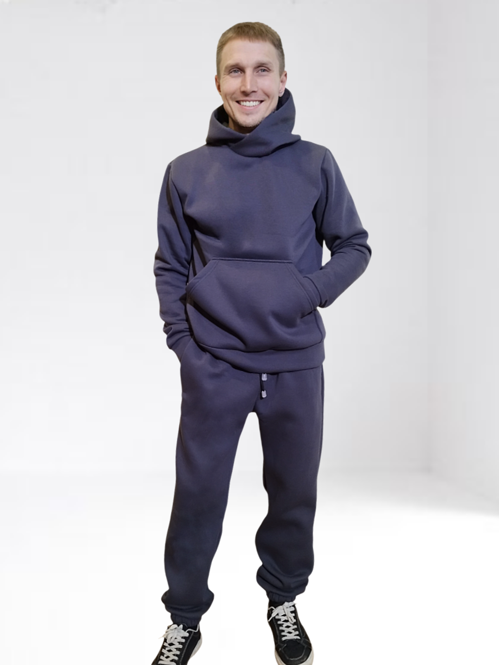 3506 Костюм мужской с капюшоном футер 3-х нитка фуме (52/54)