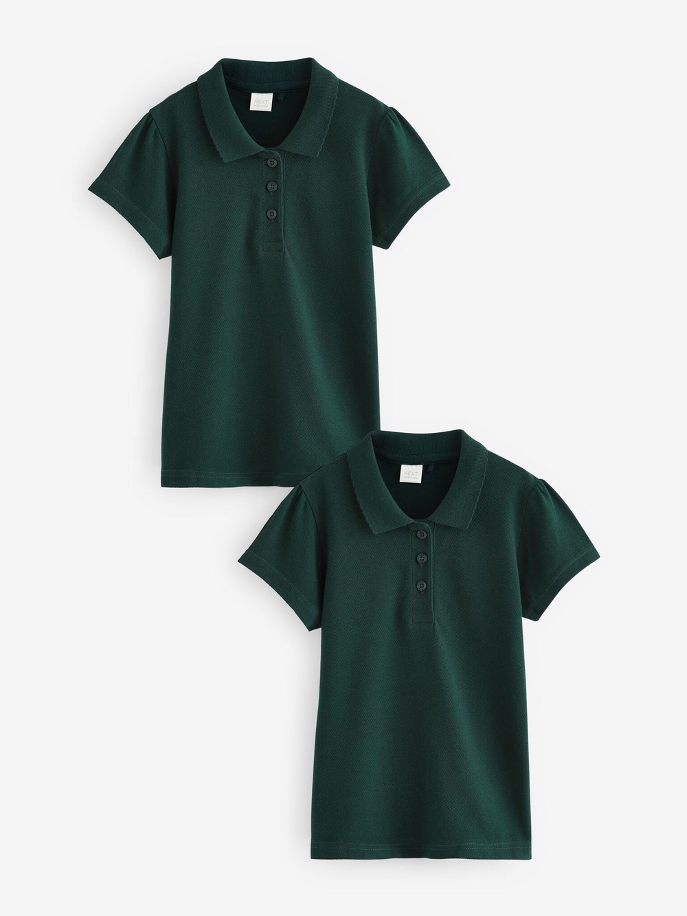Поло школьное для девочки Next Q76-841, 2 шт., Темно-зеленый