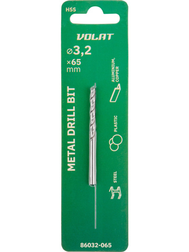 Сверло по металлу ц/х 3.2х36х65 мм HSS ВОЛАТ
