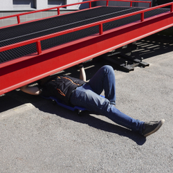 OPT-40130B Лежак ремонтный, подкатной, пластиковый, синий