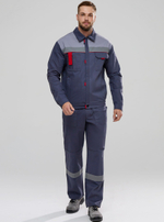 Костюм Флофт-1 СОП У. (тк.Саржа,250) брюки, т.серый/св.серый