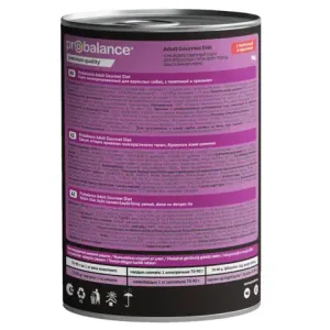 Консервы ProBalance Adult Gourmet Diet для собак, с телятиной и кроликом