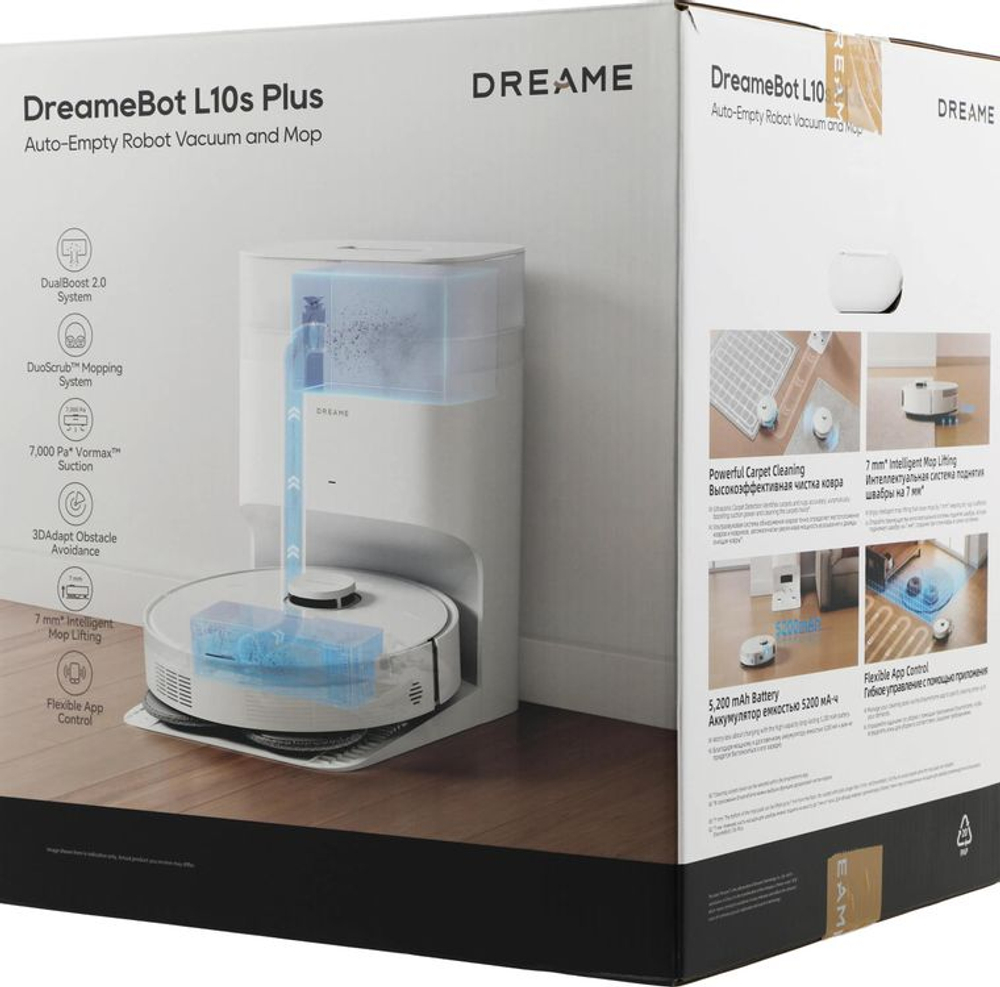 Робот-пылесос DREAME L10s Plus, 75Вт, белый/белый [rll42sd]