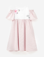 Платье сарафан розовое полоска