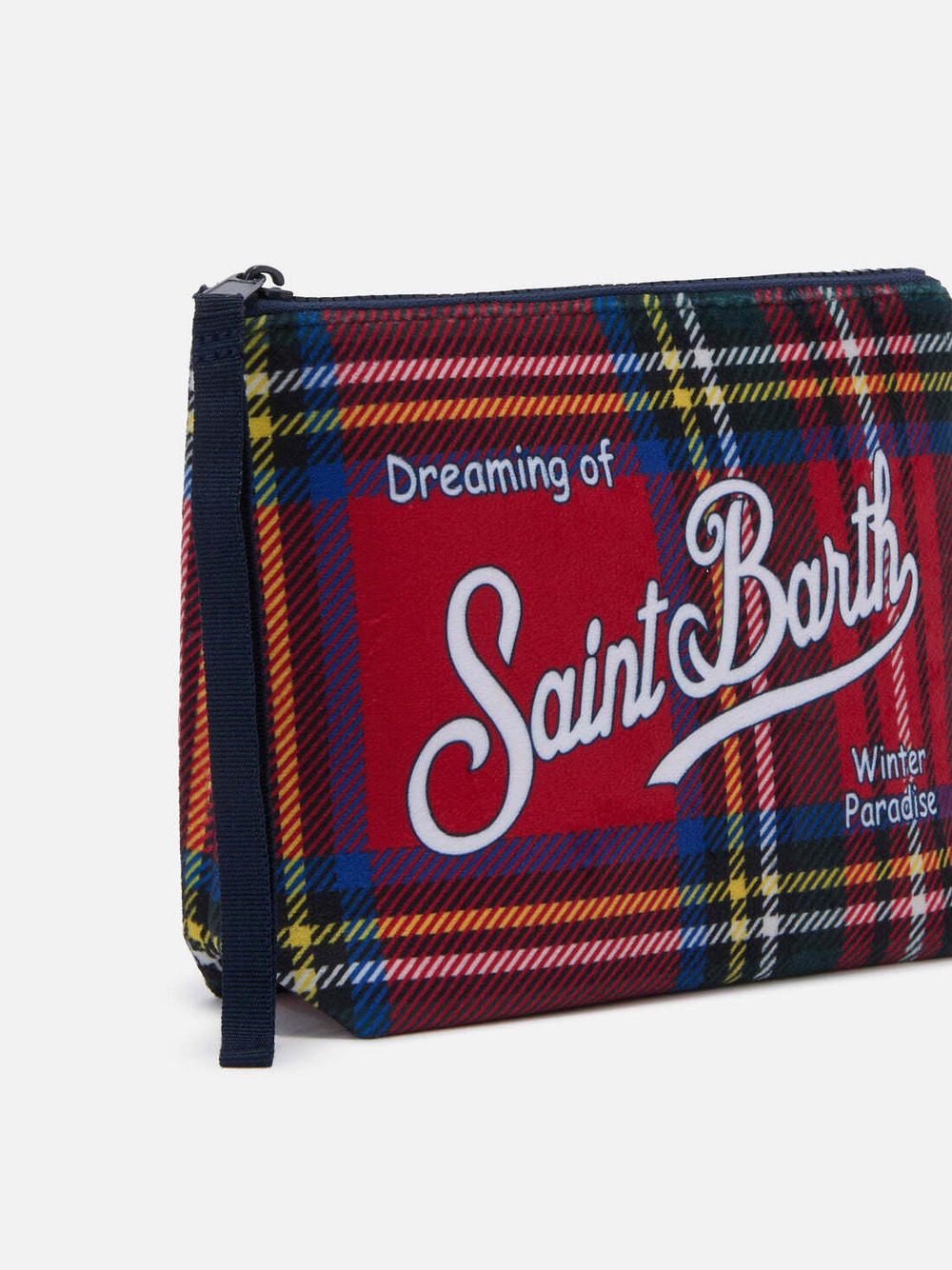 Косметичка Saint Barth ALINE TARTAN клетка красный с синим