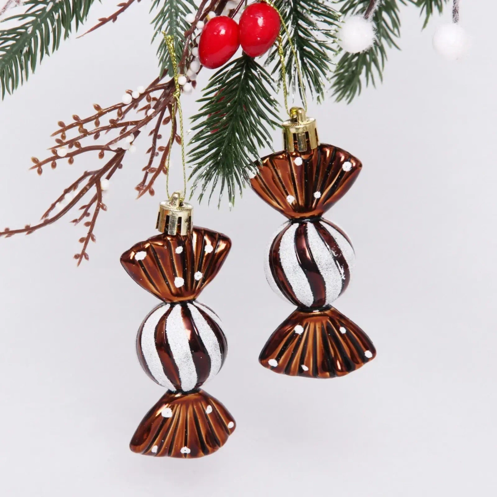 Ёлочные игрушки «Таинственное очарование» Конфетки 8 см (набор 2шт), шоколад