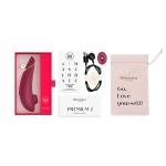Бордовый вакуумно-волновой клиторальный стимулятор Womanizer Premium 2 Bordeaux WZ212SGB