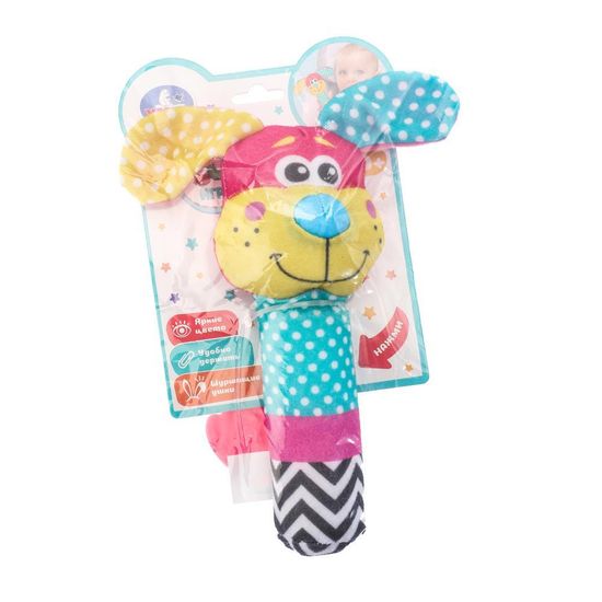 Тактильная погремушка - пищалка «Собачка» Умка