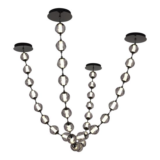 SL6520.403.16 Светильник подвесной ST-Luce черный жемчуг/прозрачно-дымчатый LED 1*80W 4000K HELMI