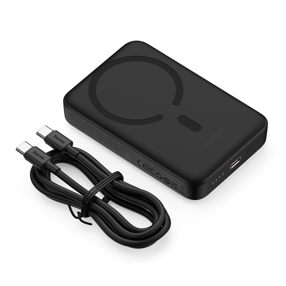 Внешний аккумулятор + Беспроводная зарядка Baseus Magnetic Mini Wireless Fast Charge Power Bank C+Qi 10000mAh 30W (MagSafe) - Black