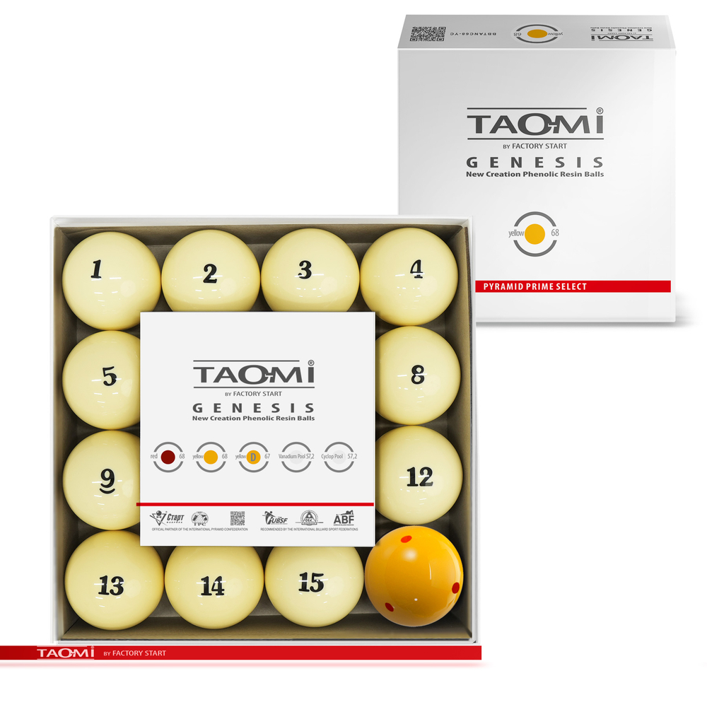 Шары TAO-MI GENESIS 67 мм Желтый биток с точками