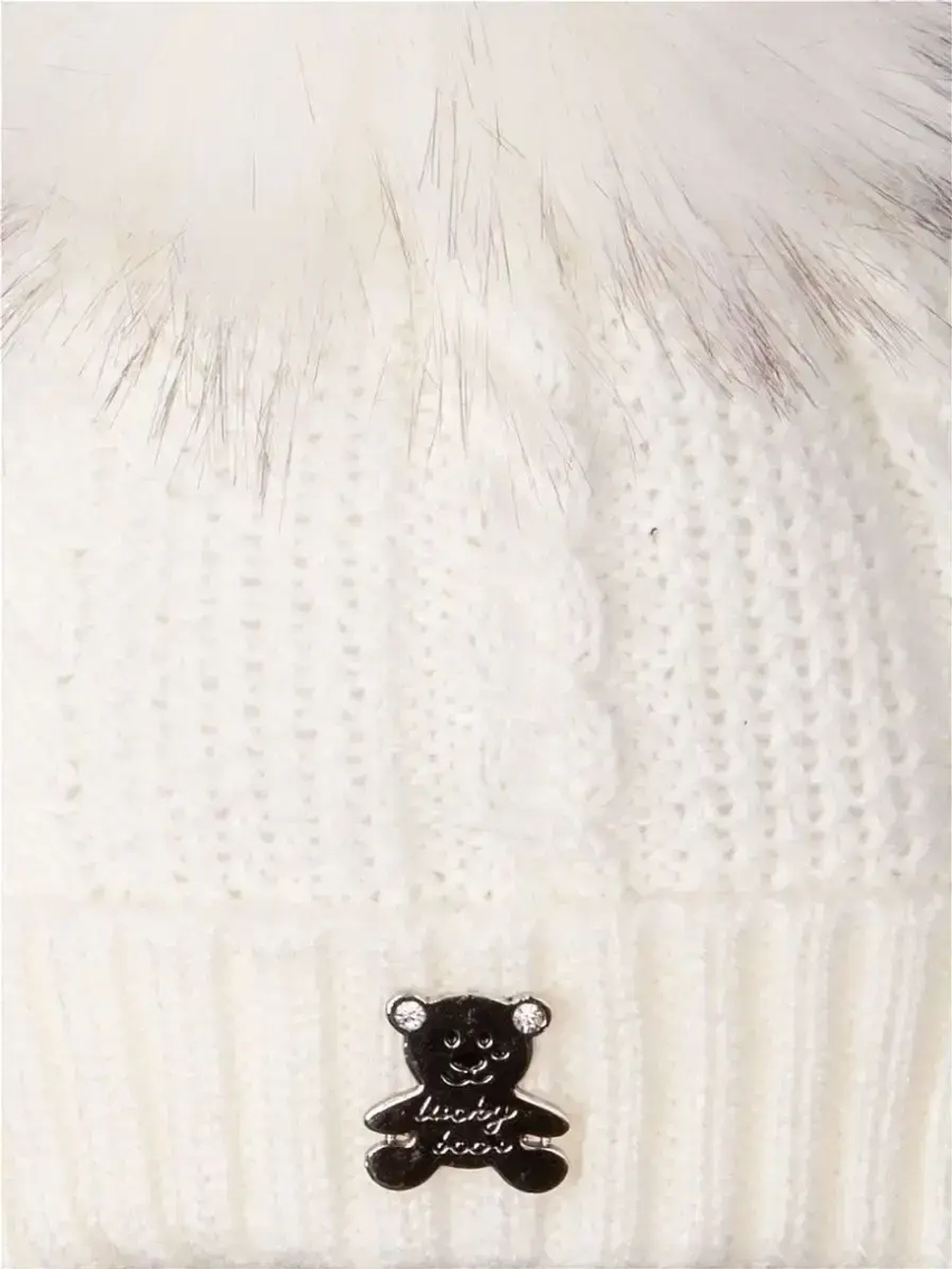 Шапка зимняя вязаная с помпоном для детей