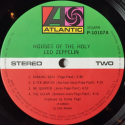 Винтажная виниловая пластинка LP Led Zeppelin Houses Of The Holy (Japan 1976) (No Obi) No Quarter