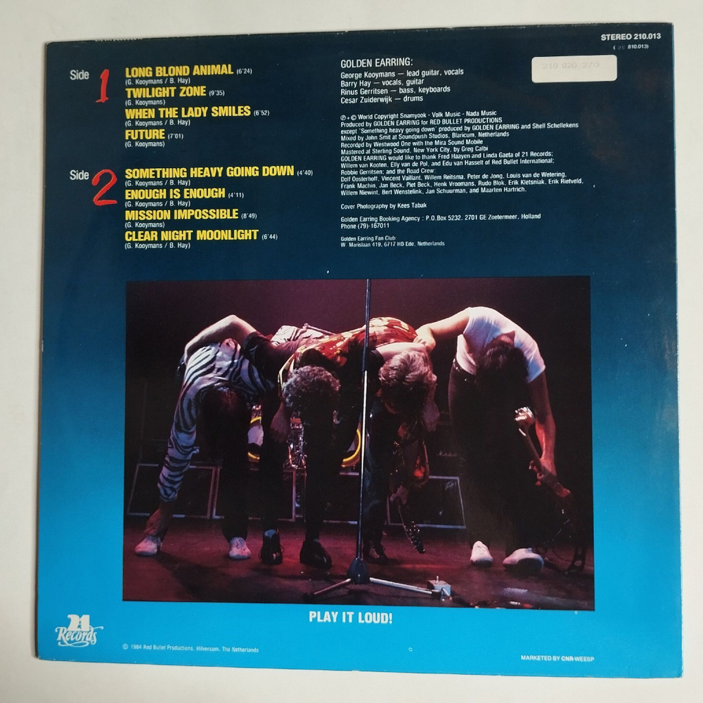 Винтажная виниловая пластинка LP Golden Earring Something Heavy Going Down (Holland 1984)