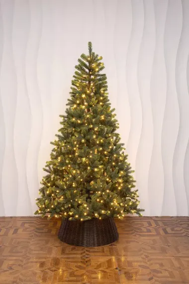 Искусственная елка Рождественская 210 см., 100% литая хвоя., 570 теплых белых Led ламп, ЕлкиТорг (63210)