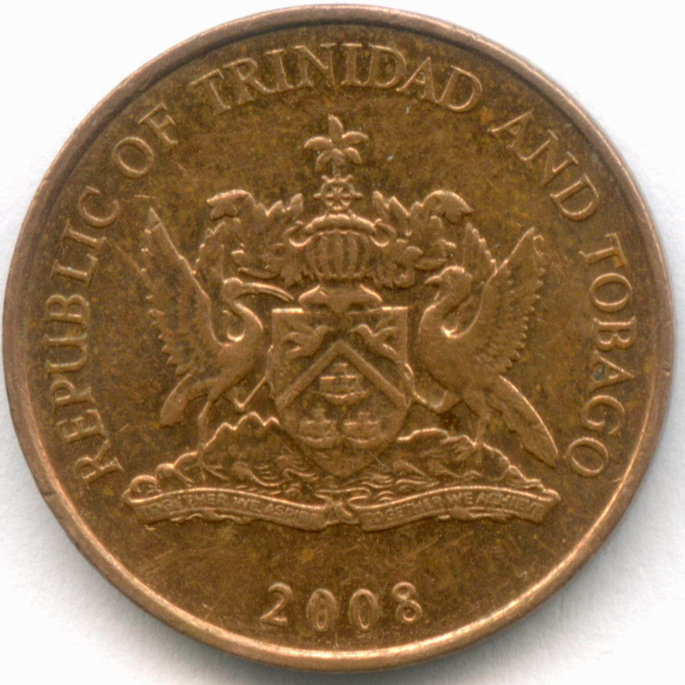 1 цент 2008 год. Тринидад и Тобаго. Колибри. Бронза, диаметр 17.76 мм. VF-XF