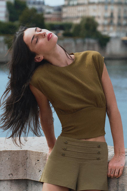 ZARA ТОП В КОРСЕТНОМ СТИЛЕ, ХАКИ