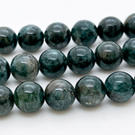 Апатит зеленый бусины, диаметр 9,9-10,1 мм, цена за 9 шт (1/4 нити)