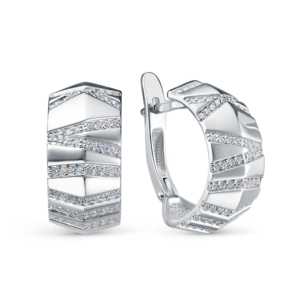 Серьги из серебра 925 пробы с Фианит
