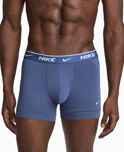Мужские боксеры спортивные Nike Everyday Cotton Stretch Trunk 3P - mystic navy/malachite/black